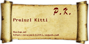 Preiszl Kitti névjegykártya